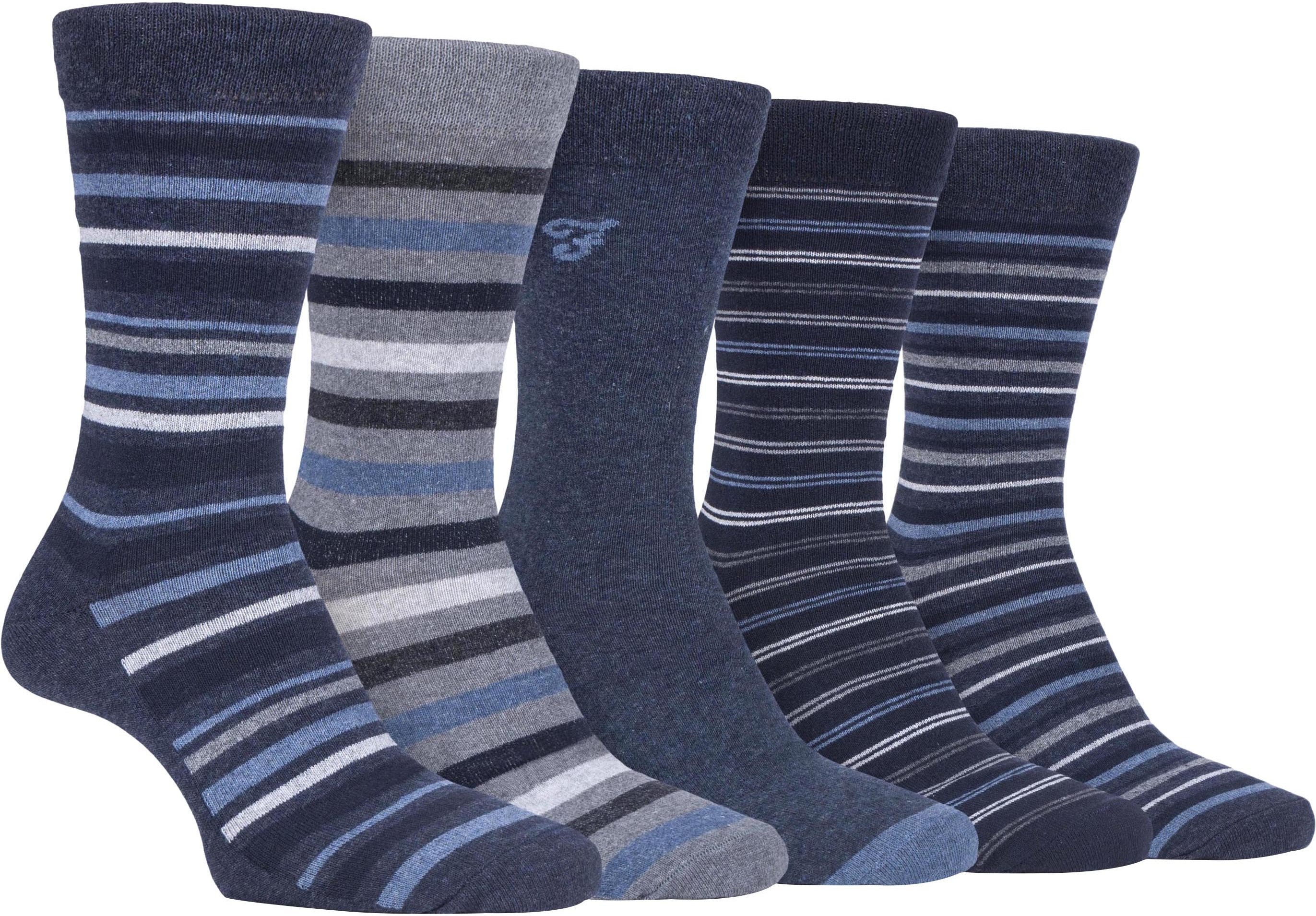 Farah - 5er-Pack Herren dünne atmungsaktive klassische gestreifte gemusterte weiche Baumwolle Kleid Socken - FCS271DENTE...