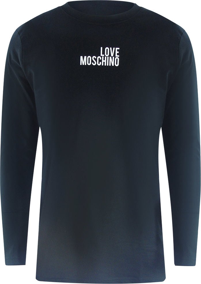 Love Moschino Logo Langarm-t-shirt, Schwarz