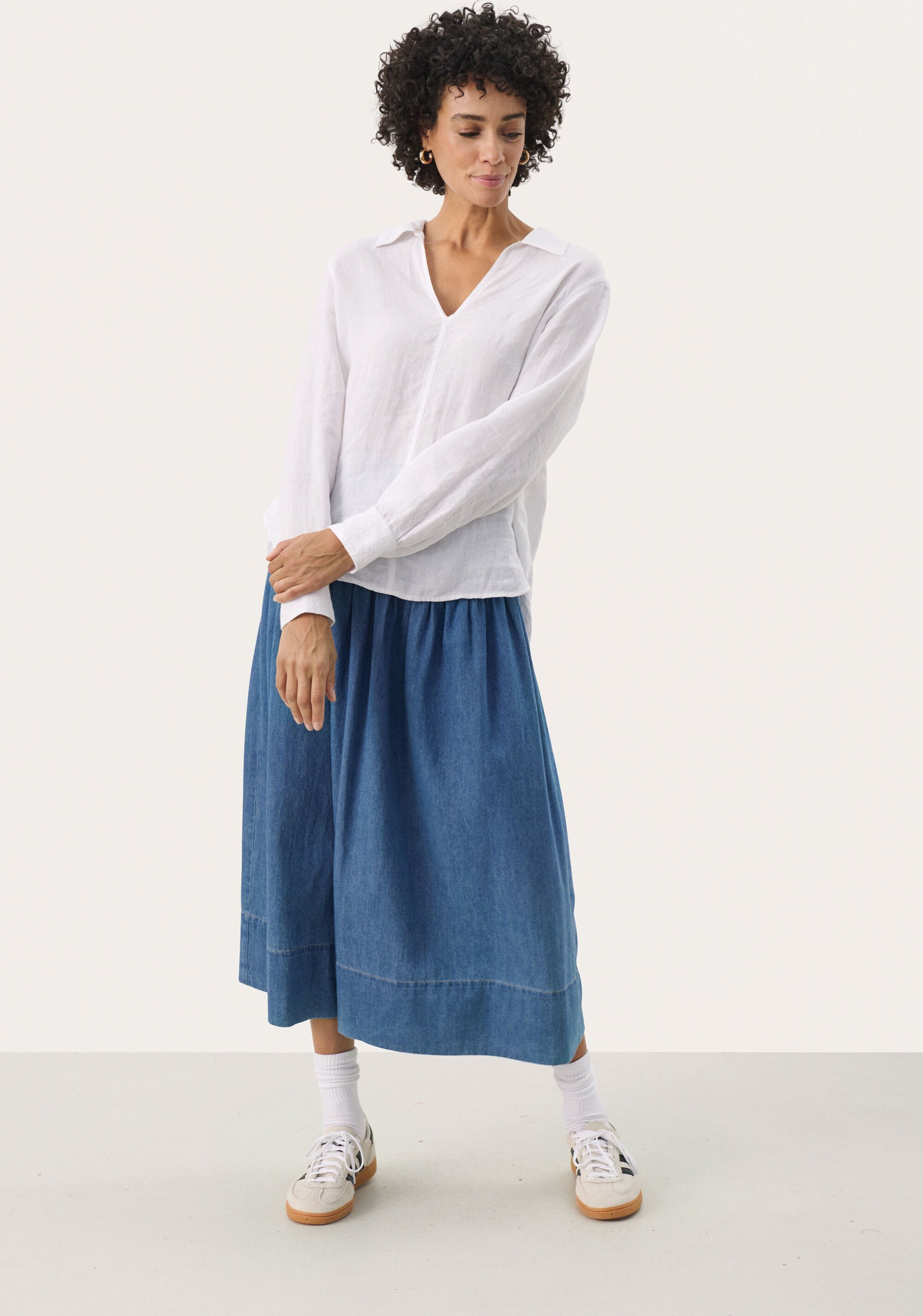 Langarm - Hemd Gerade Passform Bright White