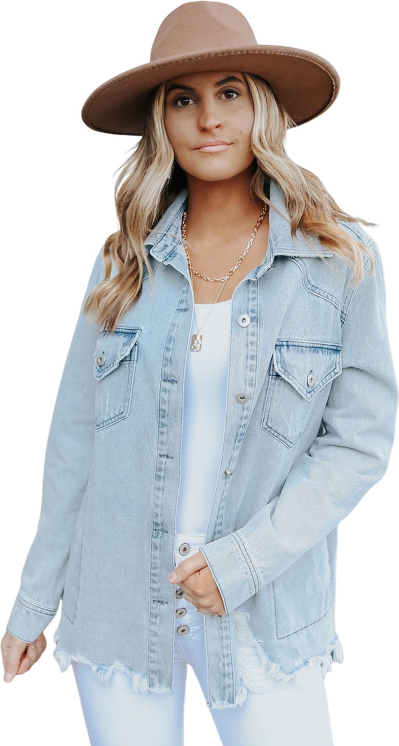 Denim-Jacke mit langen Ärmeln Klassisch