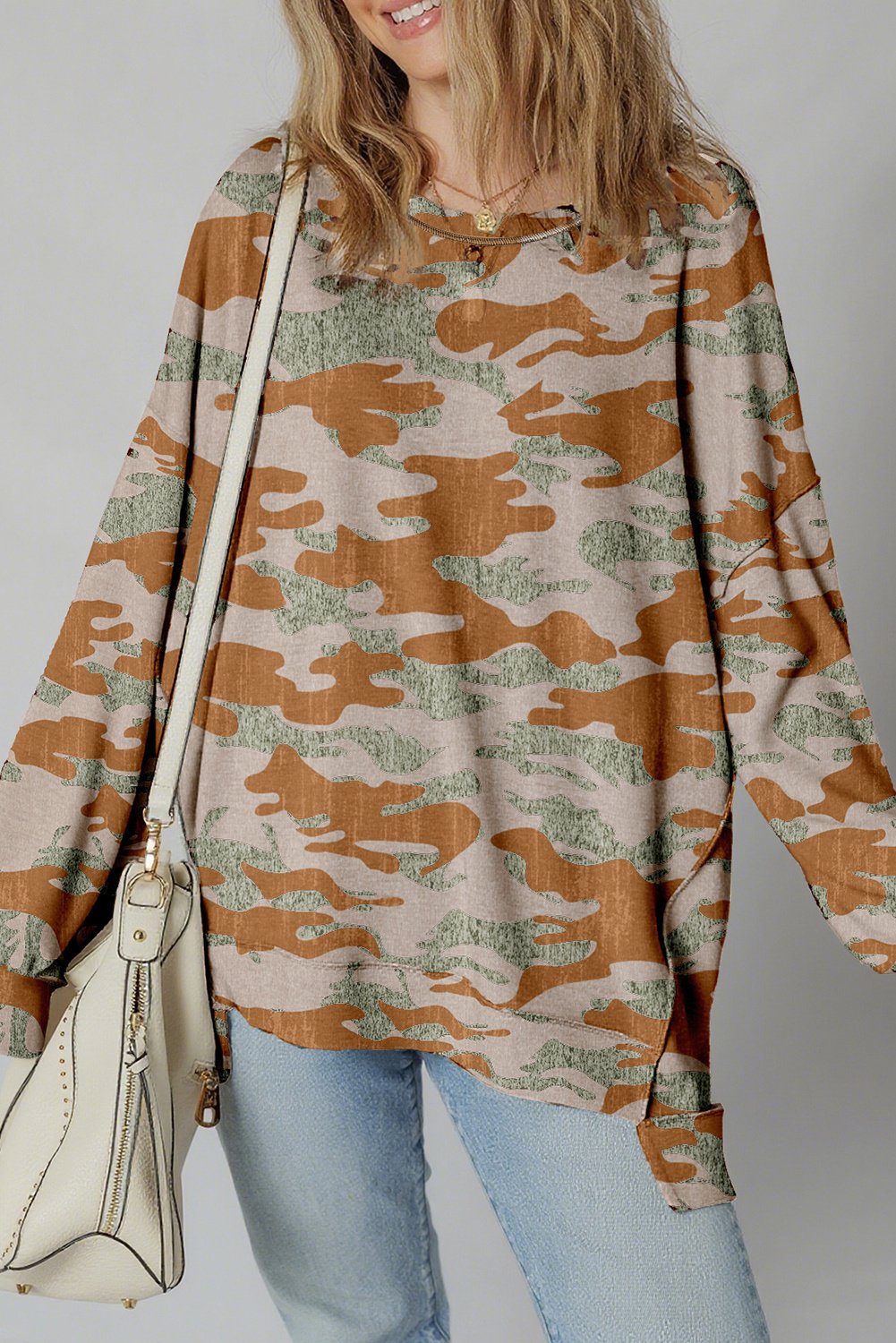 Camo-Print Pullover-Sweatshirt