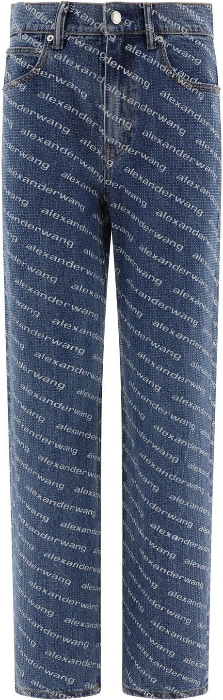 Jeans mit Logo Kristall Hotfix