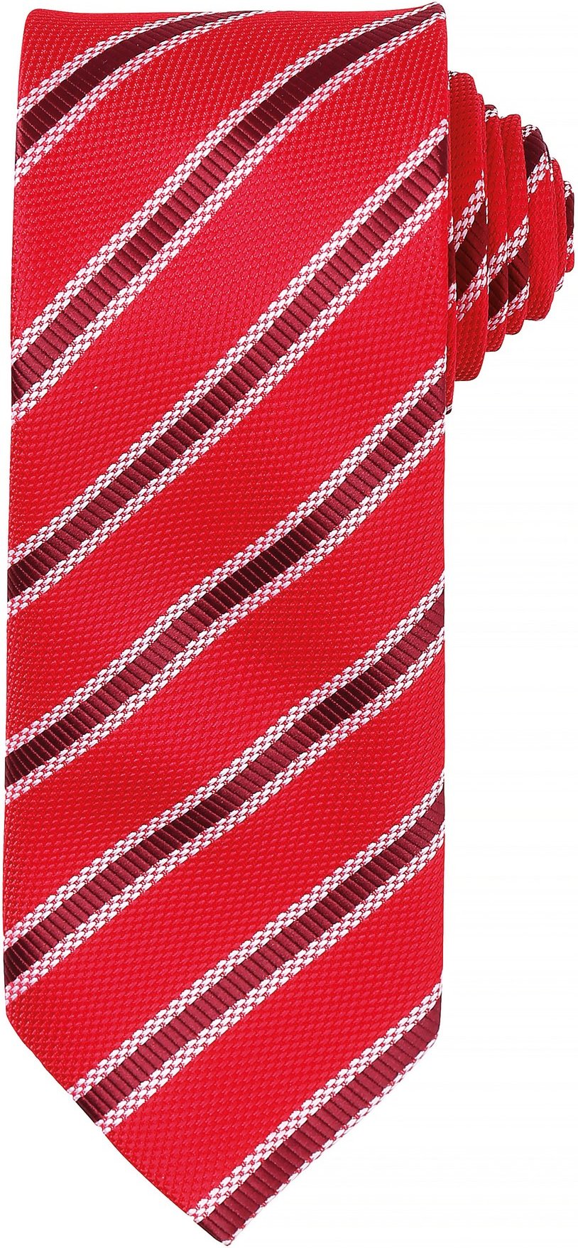 Thumbnail - Premier Mens Waffle Stripe Formal Business Tie (2er-Pack) (Rot/Burgund)