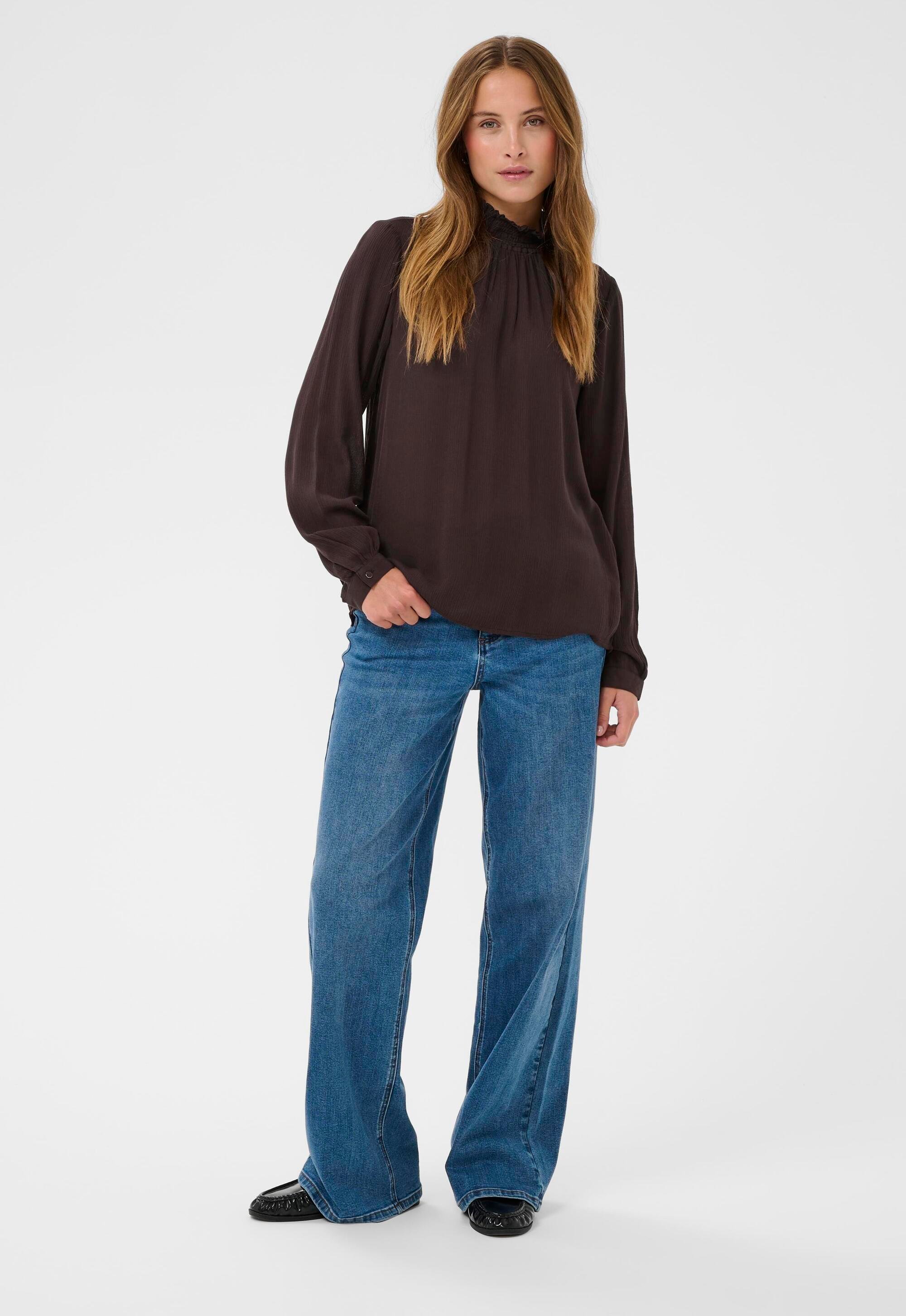 Langarm-Bluse Trine Langarm-Bluse Regular fit dark brown