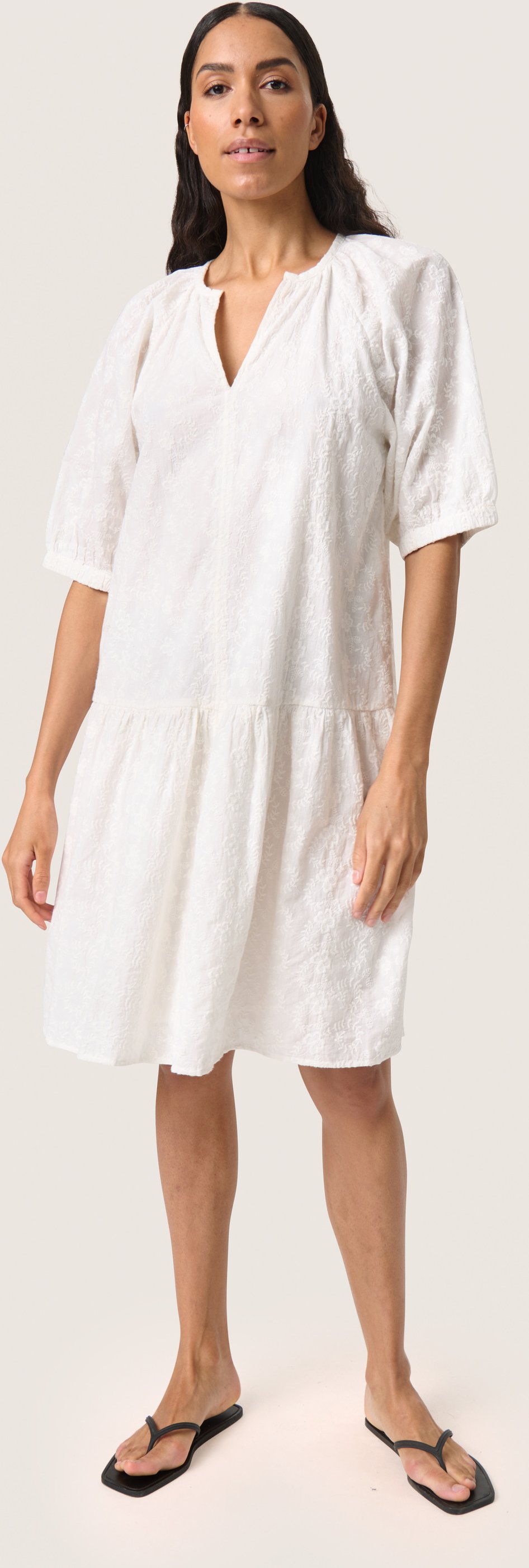 Kleid Lockere Passform offwhite