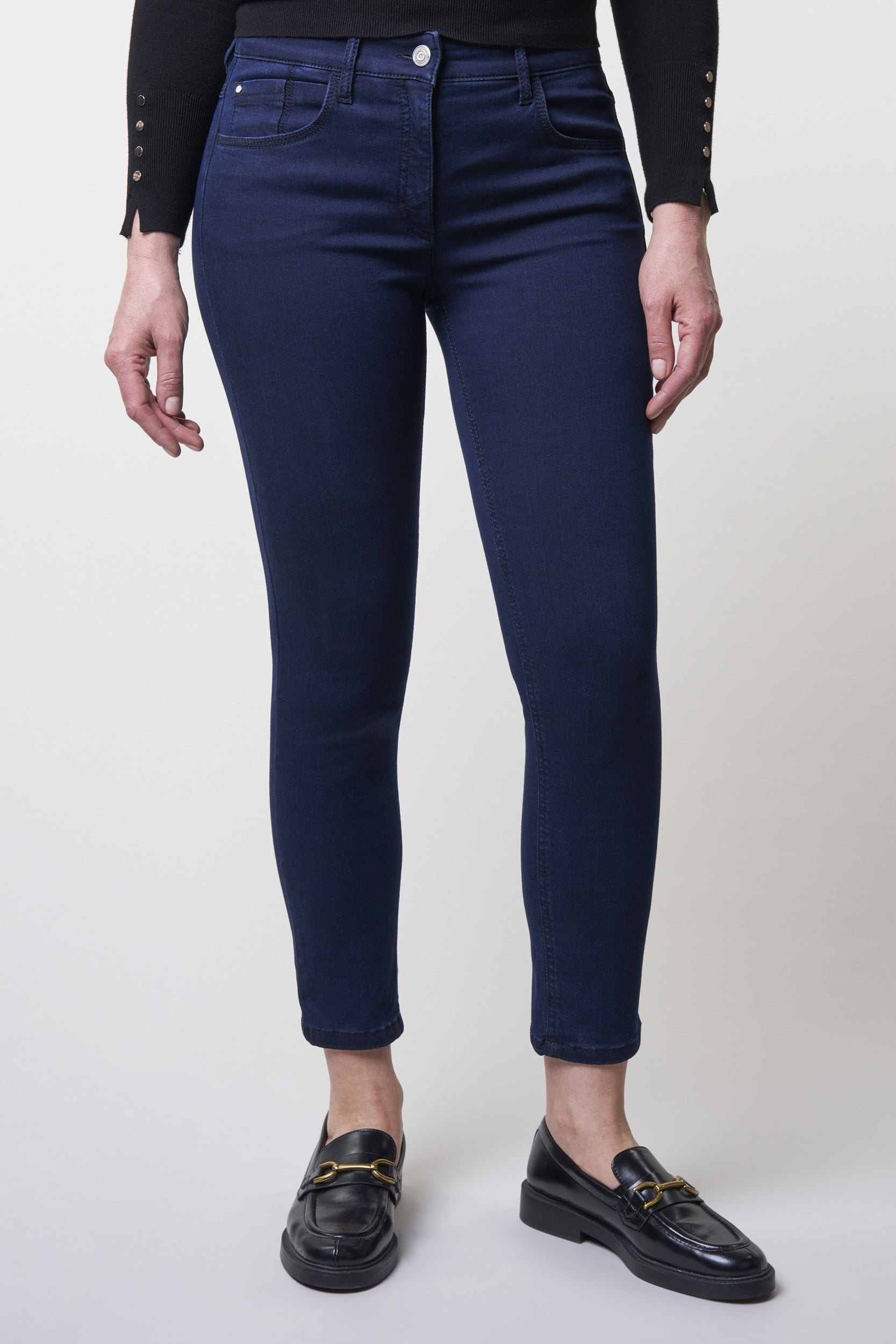 Twigie Shape-On Skinny-Ankle-Jeans | Blau Schwarz