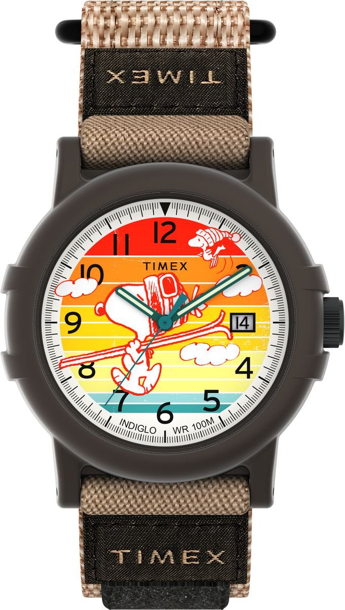 Timex Peanuts Camper Braun Herren Armbanduhr TW4B34900