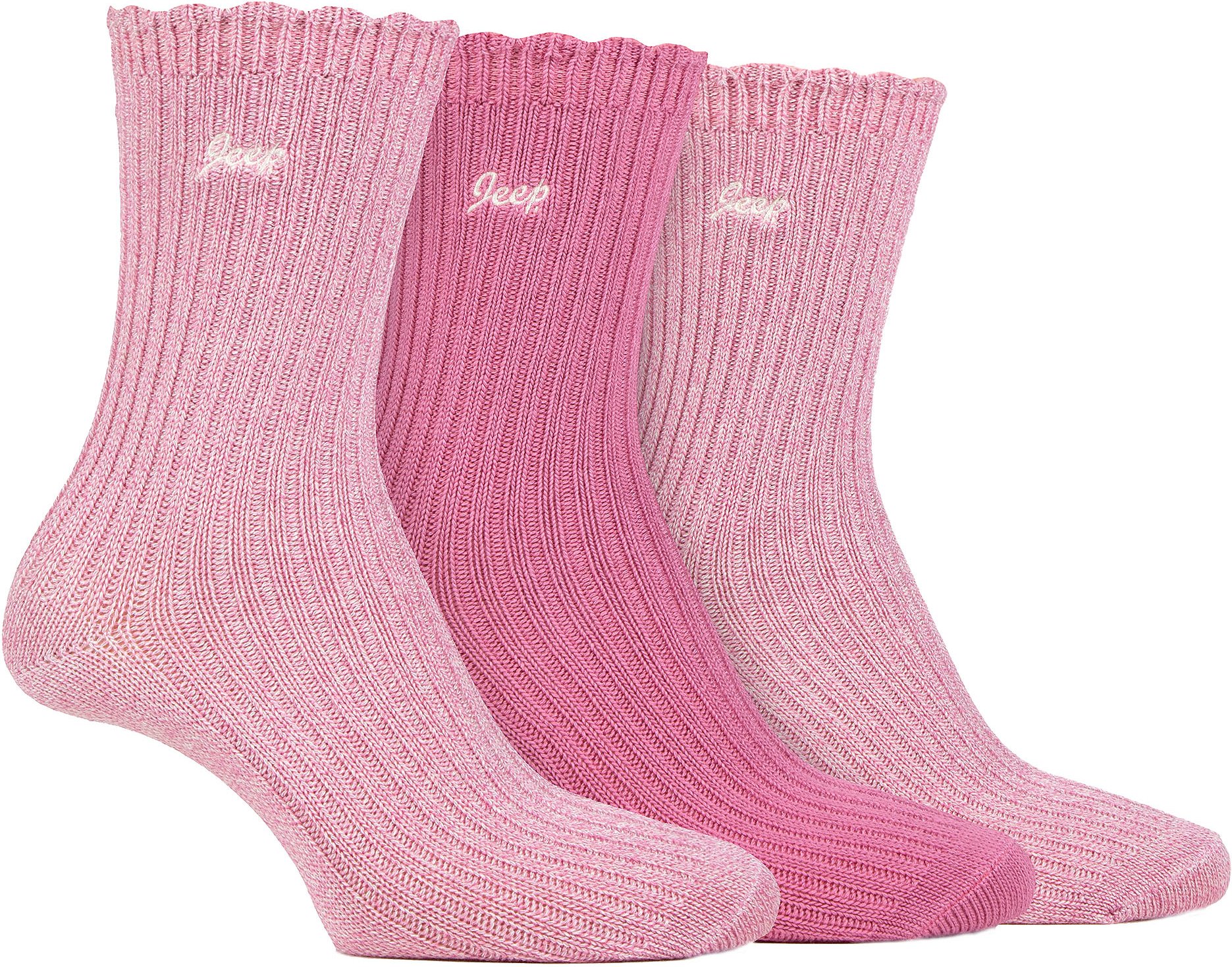 Frauen Bamboo Boot Socken | Jeep | Cute Ribbed Scalloped Ankle Socks für Damen, Anti Blister Knit gepolsterte Socken - C...