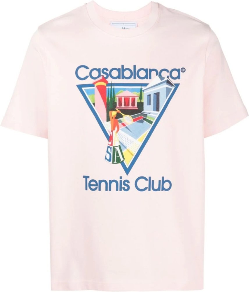 Casablanca Le Joueuse Tennis Club Design Rosa T-Shirt