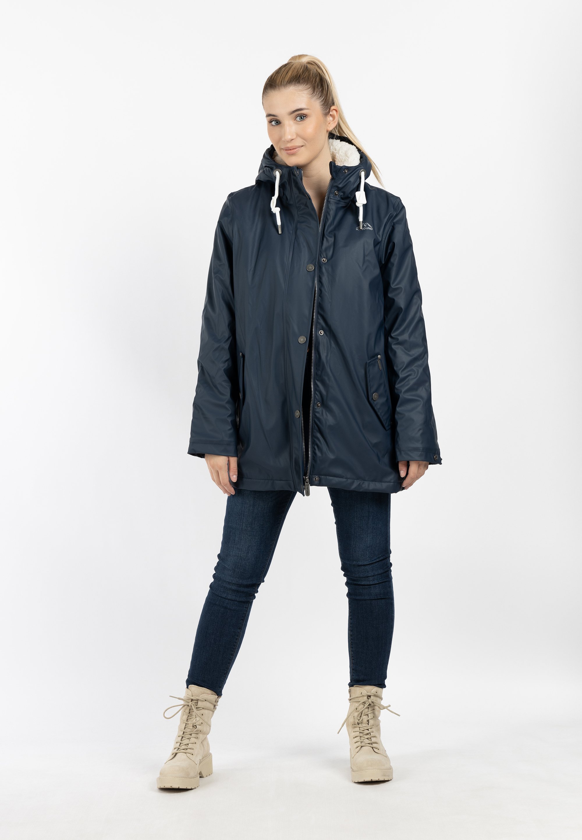ICEBOUND Regenjacke mit Teddyfutter Damen Marine