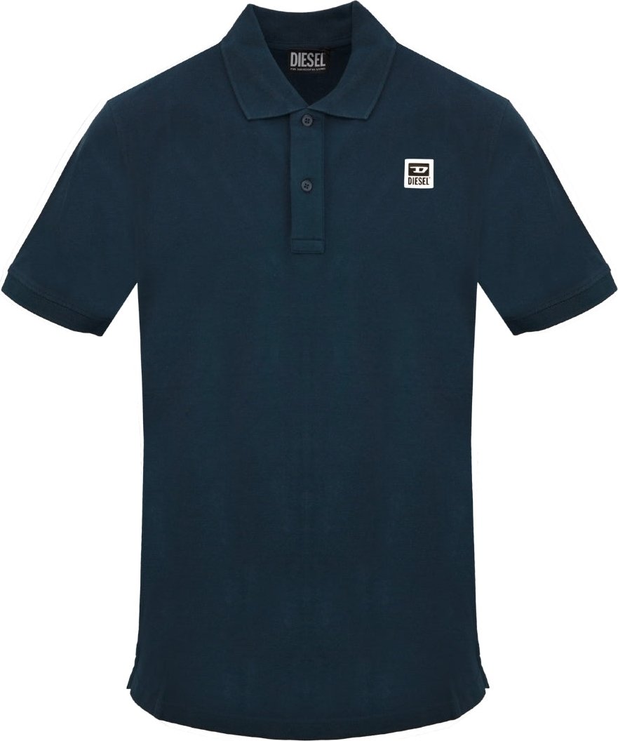 Diesel - Total Eclipse - Poloshirt In Marineblau Mit Kleinem Logo-aufnäher