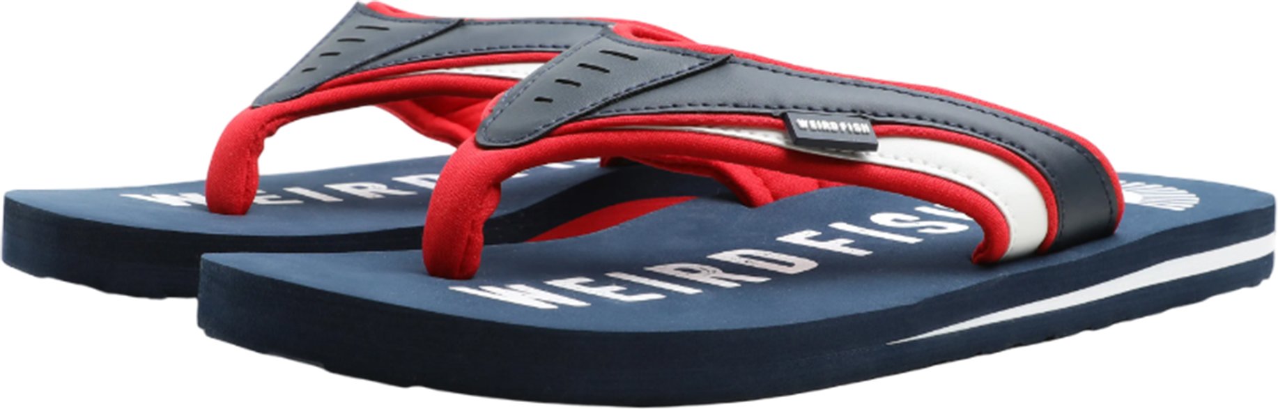 Weird Fish - Herren Flipflops "Columbia", Logo (Dunkel-Marineblau)