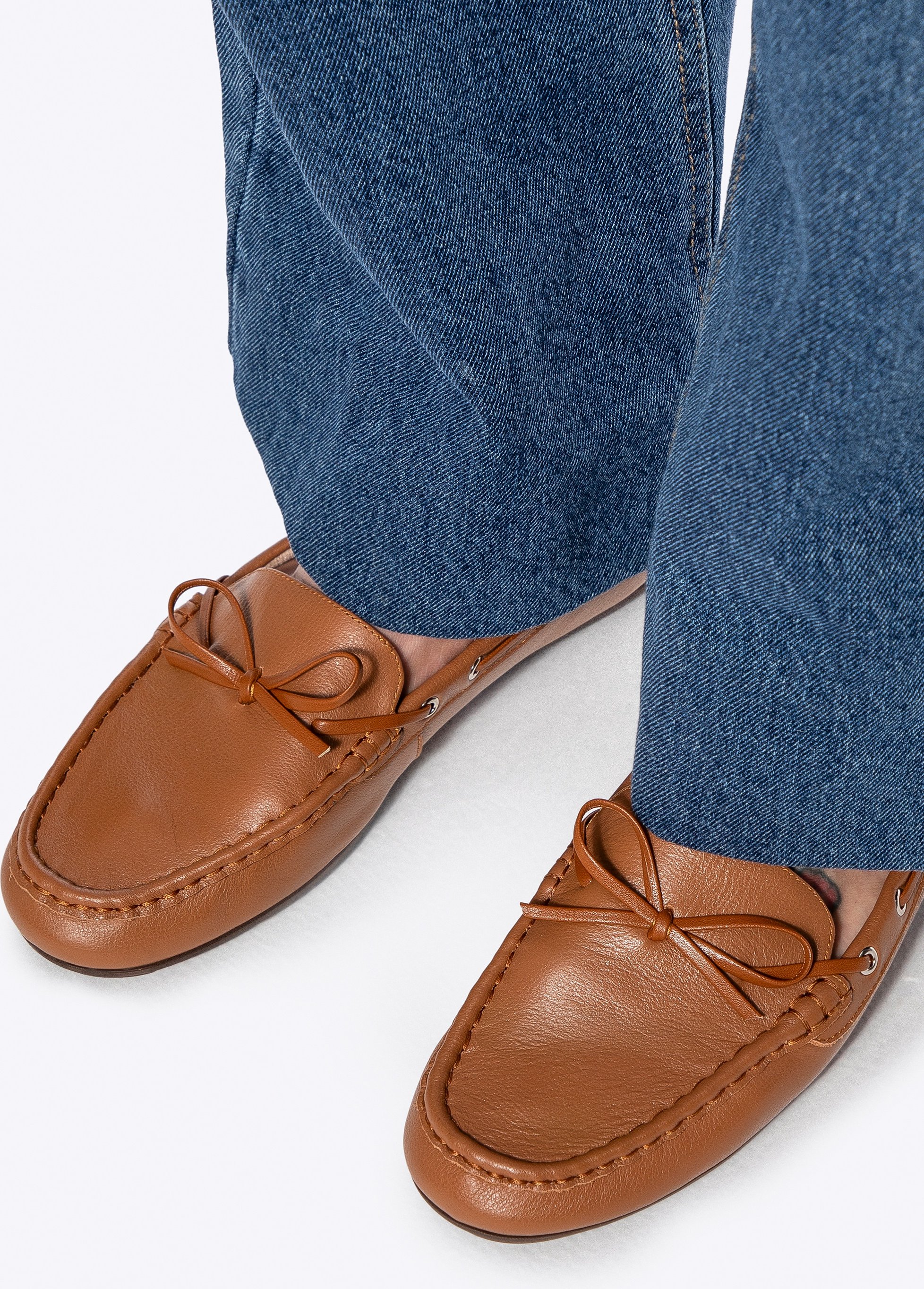 Wittchen Damen-Ledermokassins mit Riemen, Braun, Naturleder