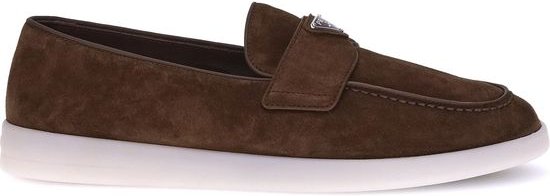 Wildleder Slipper mit Metalllogo-Detail