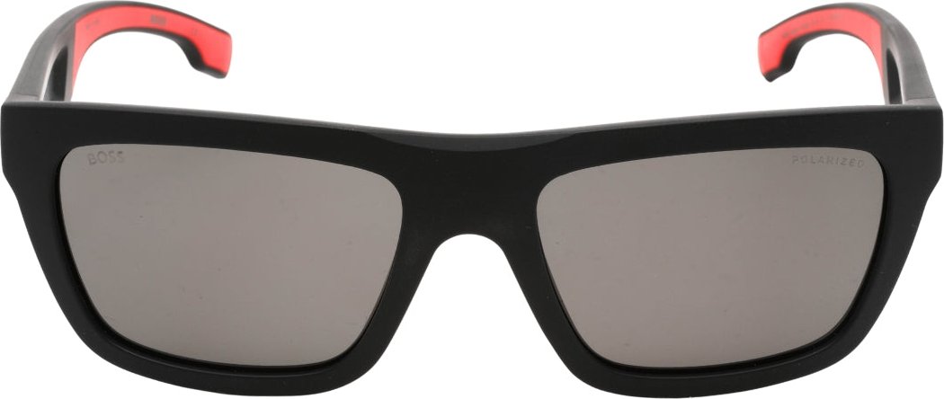 Hugo Boss – Sonnenbrille mit polarisierten Gläsern in Mattschwarz und Grau