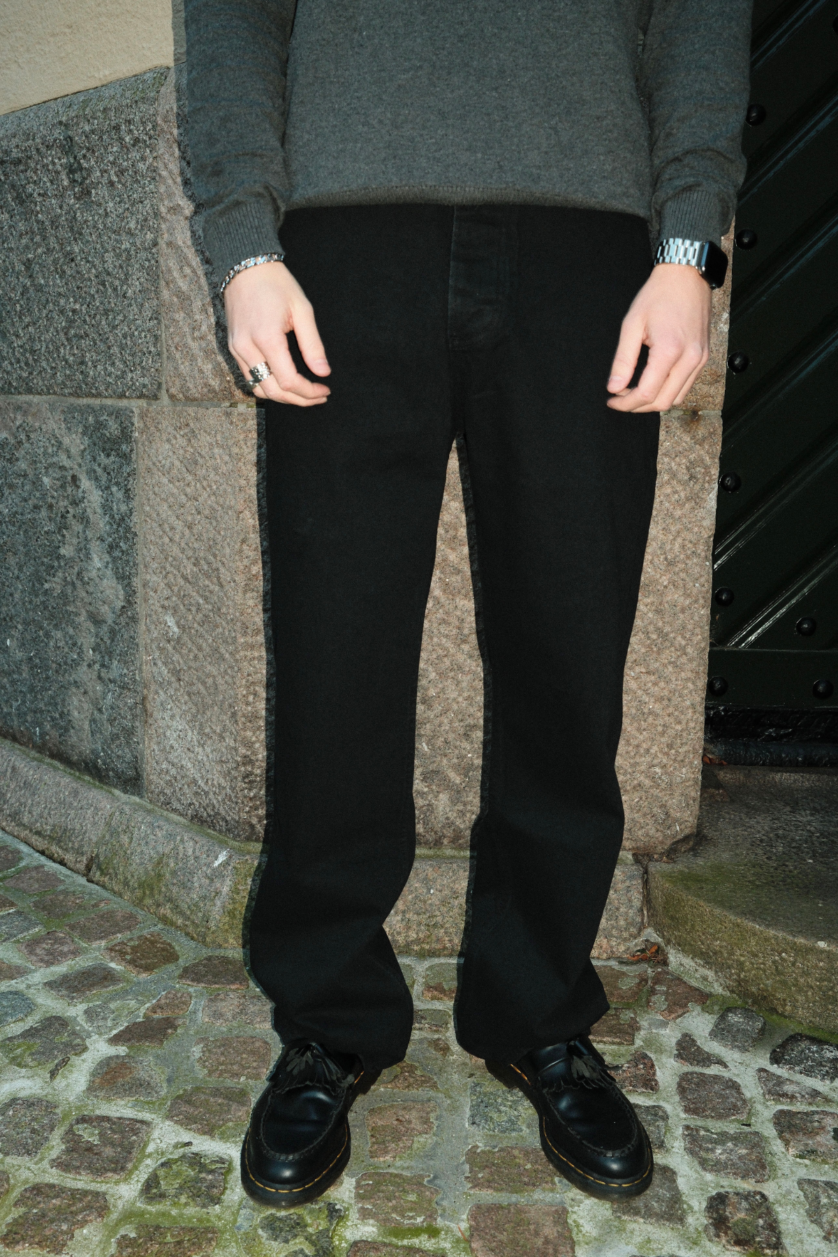 Baggy-Jeans – Schwarzer Denim