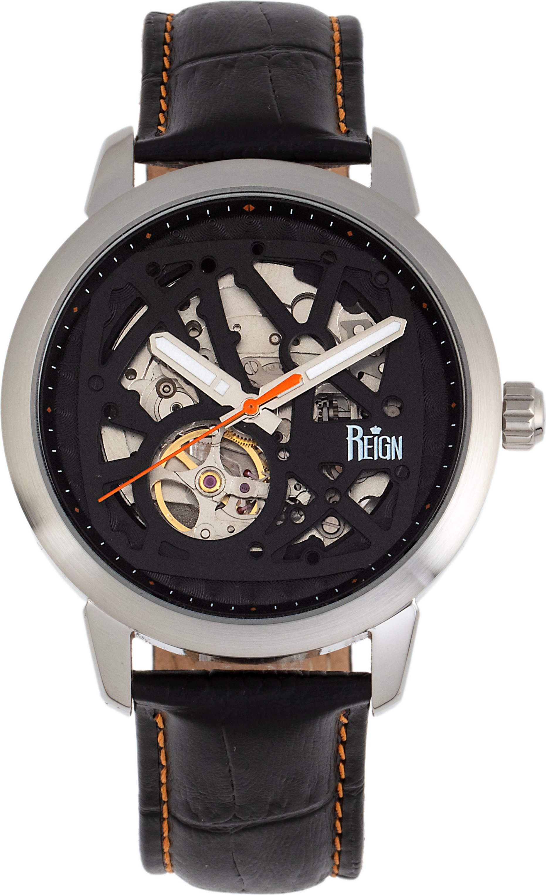 Reign Rudolf Automatik-Skelett-Lederarmbanduhr