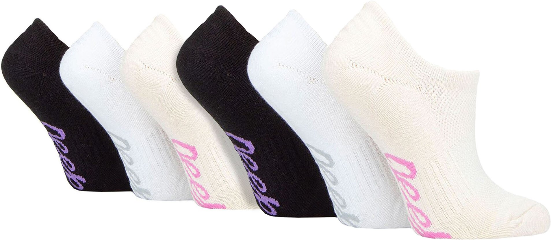 Thumbnail - Damen 6er-Pack Bambus Unsichtbare Socken | Unsichtbare Socken mit Fersenhalt
