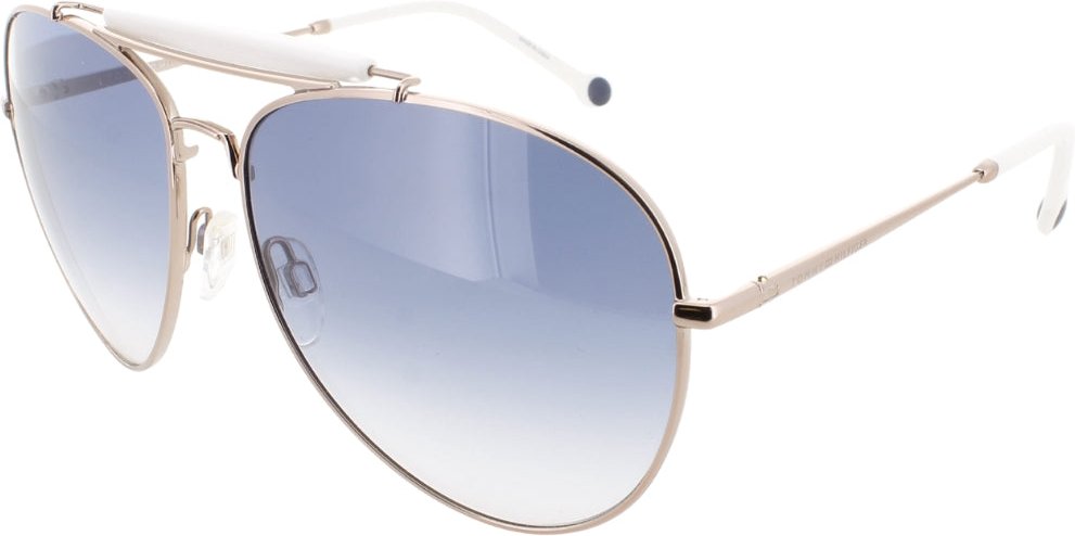 Tommy Hilfiger – Sonnenbrille mit weißem Balken in Gold