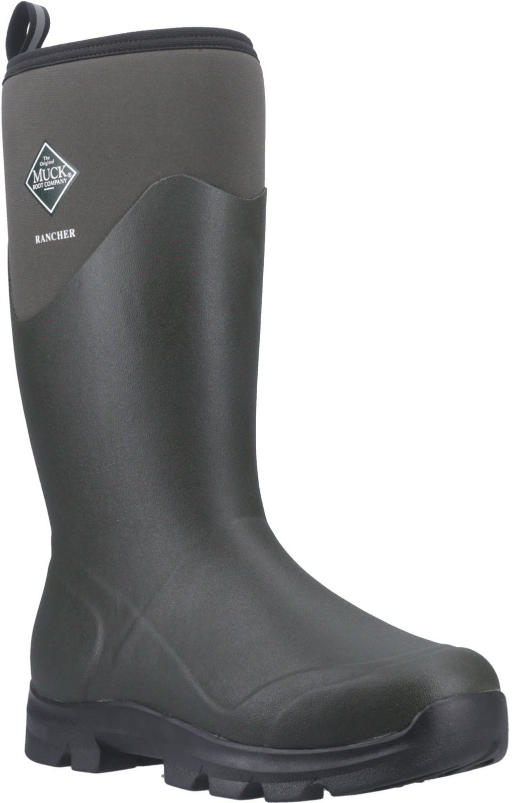 Muck Boots Rancher Gummistiefel für Herren in Staubgrün/Schwarz, Winterkniekurze Stiefel