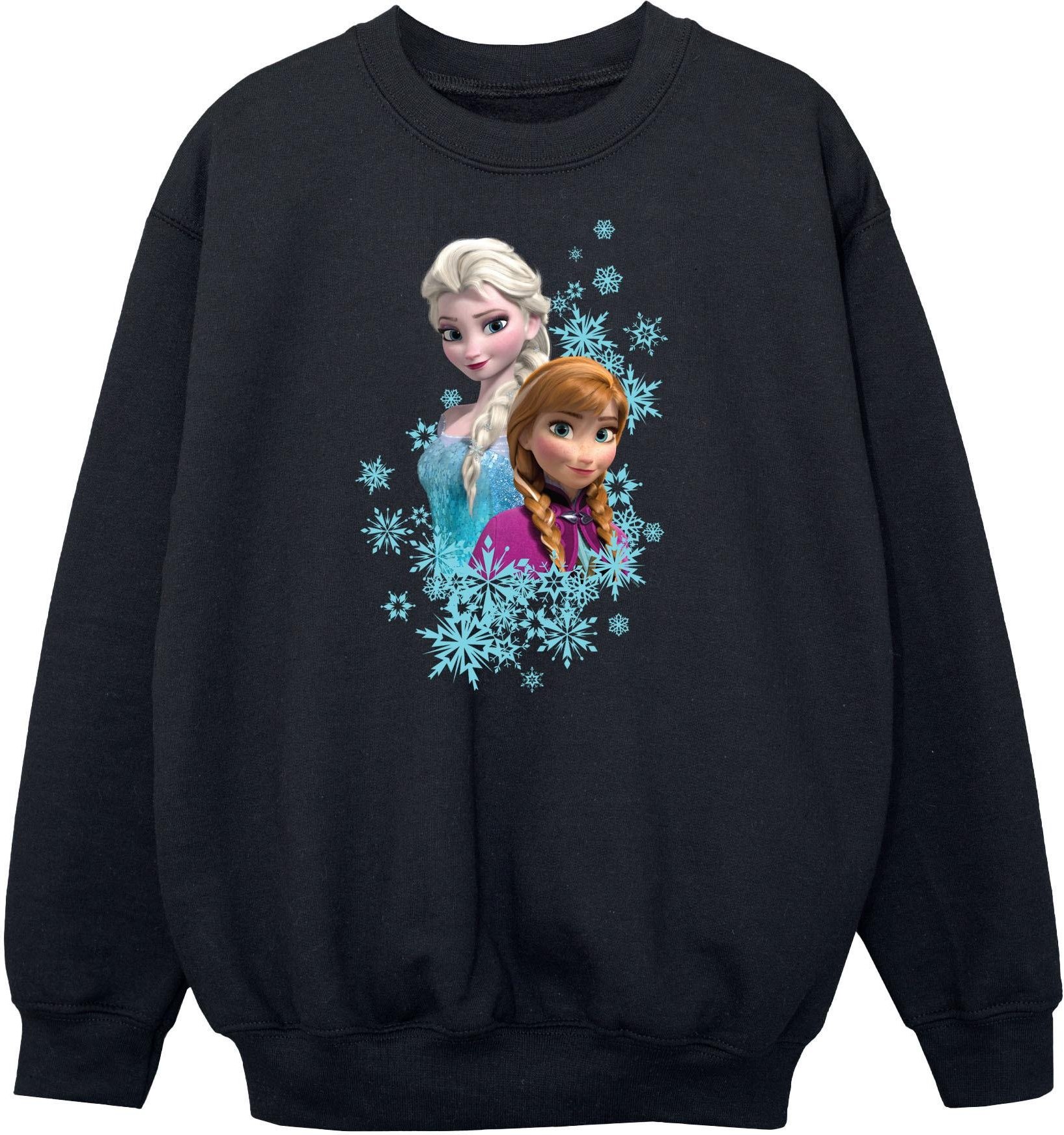 Disney - "Frozen Elsa And Anna Sisters" Sweatshirt für Mädchen (Schwarz)