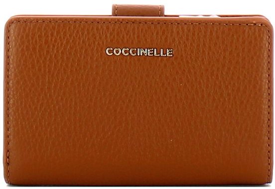 Metallic Weiches Portemonnaie aus genarbtem Leder/W11