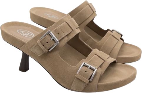 Braune Wildleder Riemchen Stiletto Sandalen