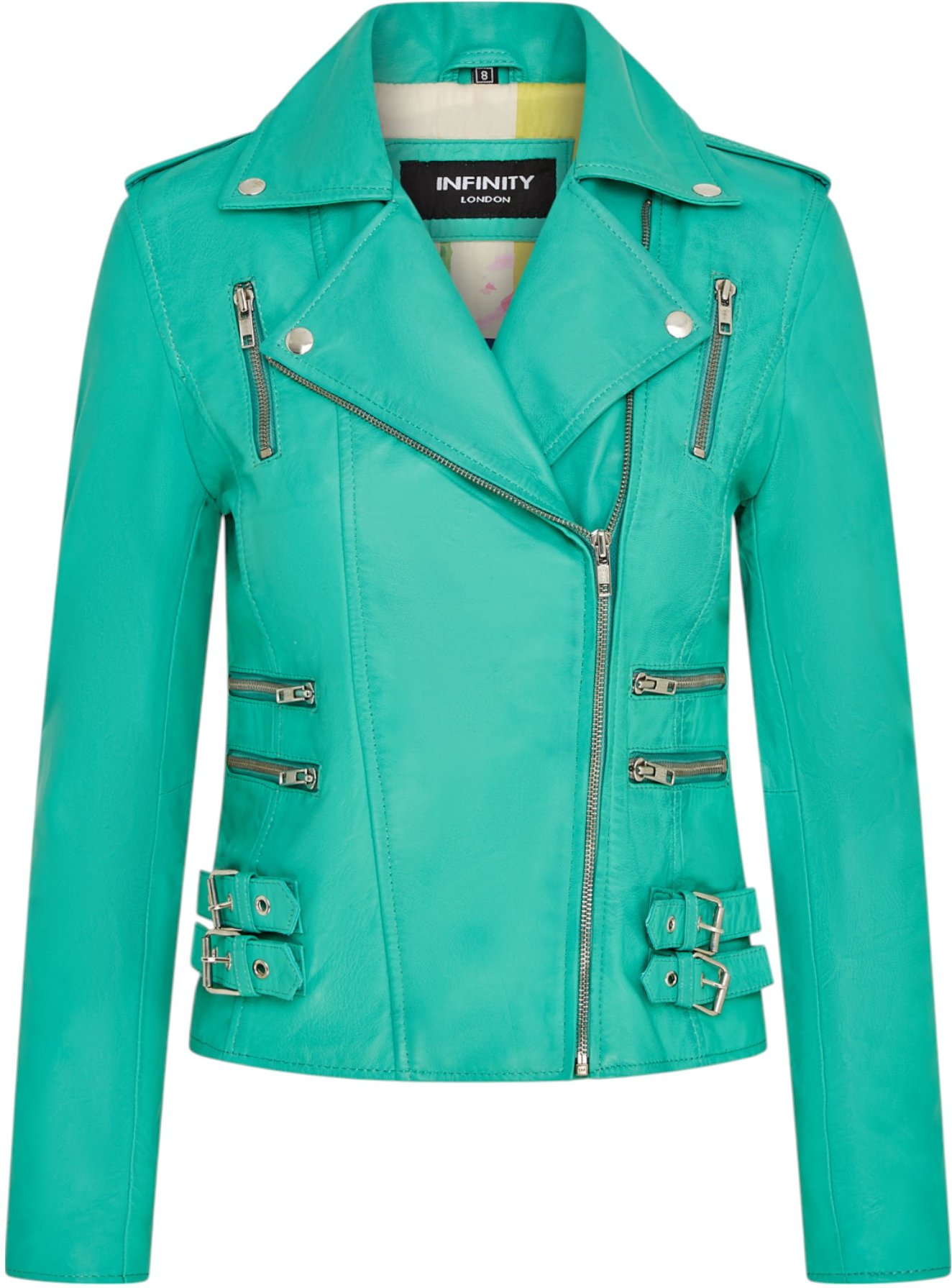 Damen Leder Aqua Blau Brando Bikerjacke-Loddon