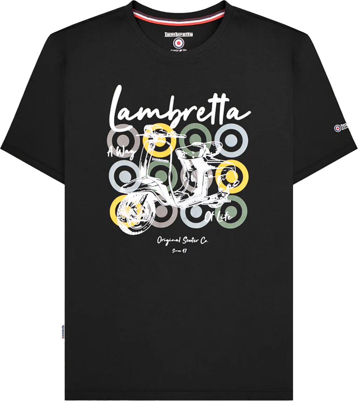 Lambretta - T-Shirt Mit Markenzeichen für Herren (Schwarz)