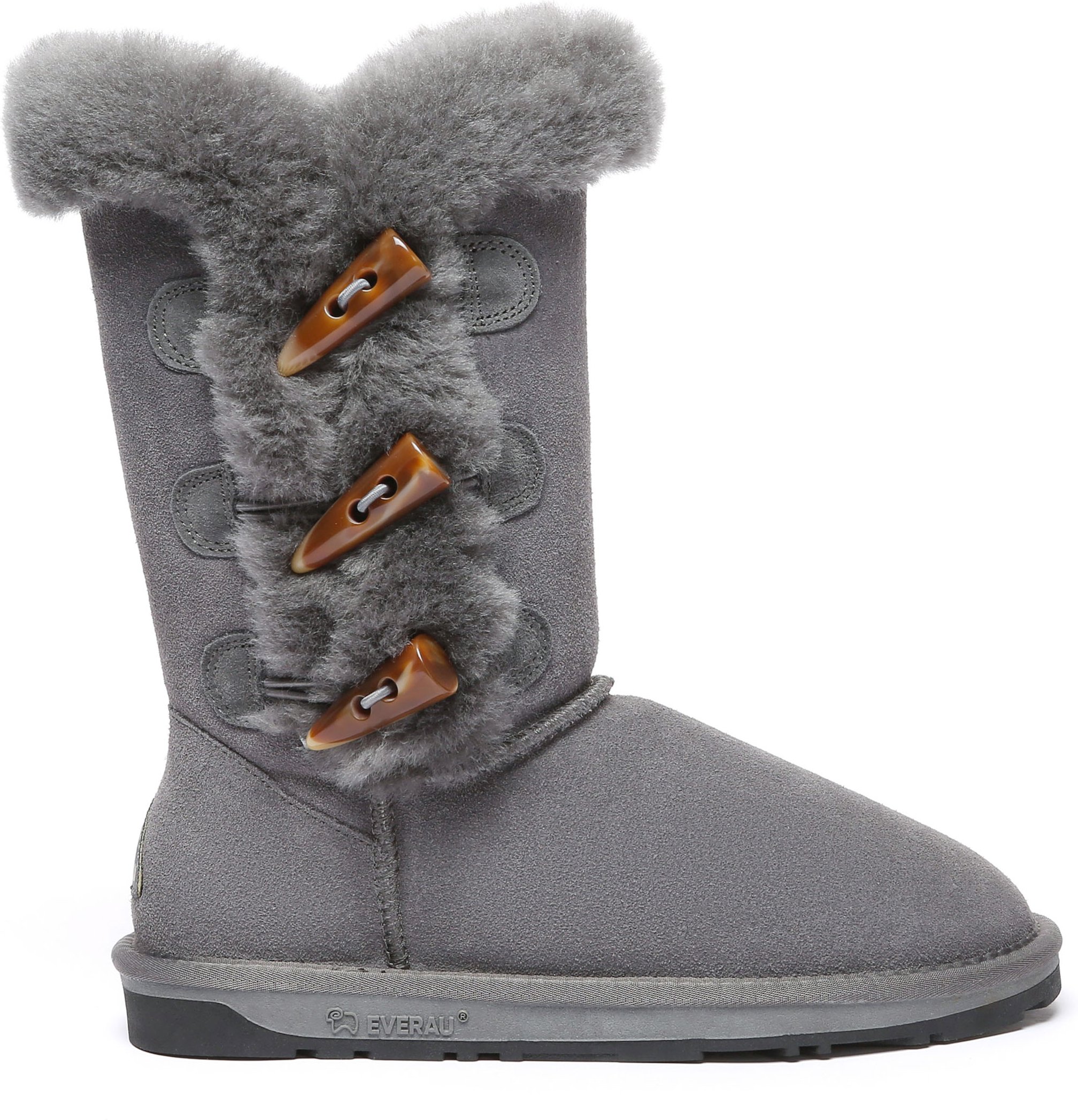 EVER AU Damenstiefel mit Hornknöpfen - Ashy