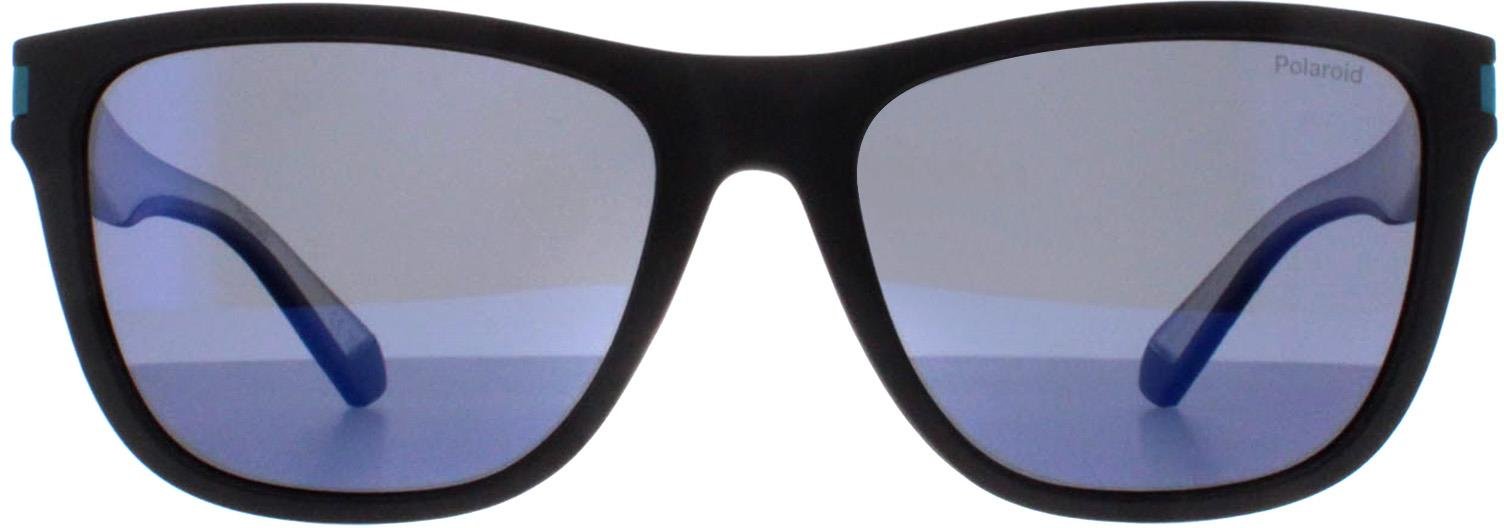 Polaroid Square Unisex Matt Schwarz Blau Blau Spiegel Polarisiert PLD 2138/S
