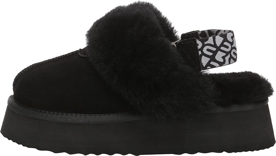 EVER AU Frauen Wagtail abnehmbaren Riemen Plattform Hausschuhe - Schwarz