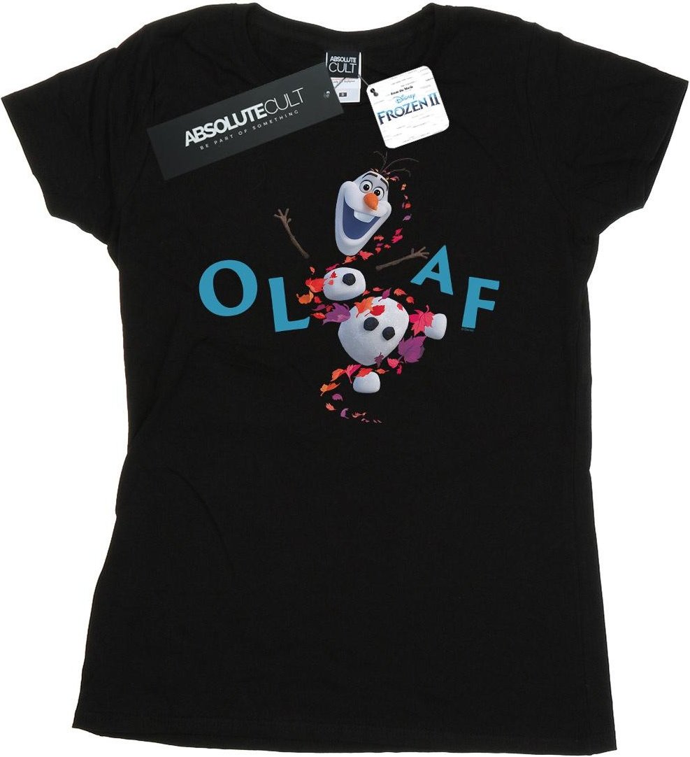 Disney - "Frozen 2 Olaf Leaf Jump" T-Shirt für Damen (Schwarz)