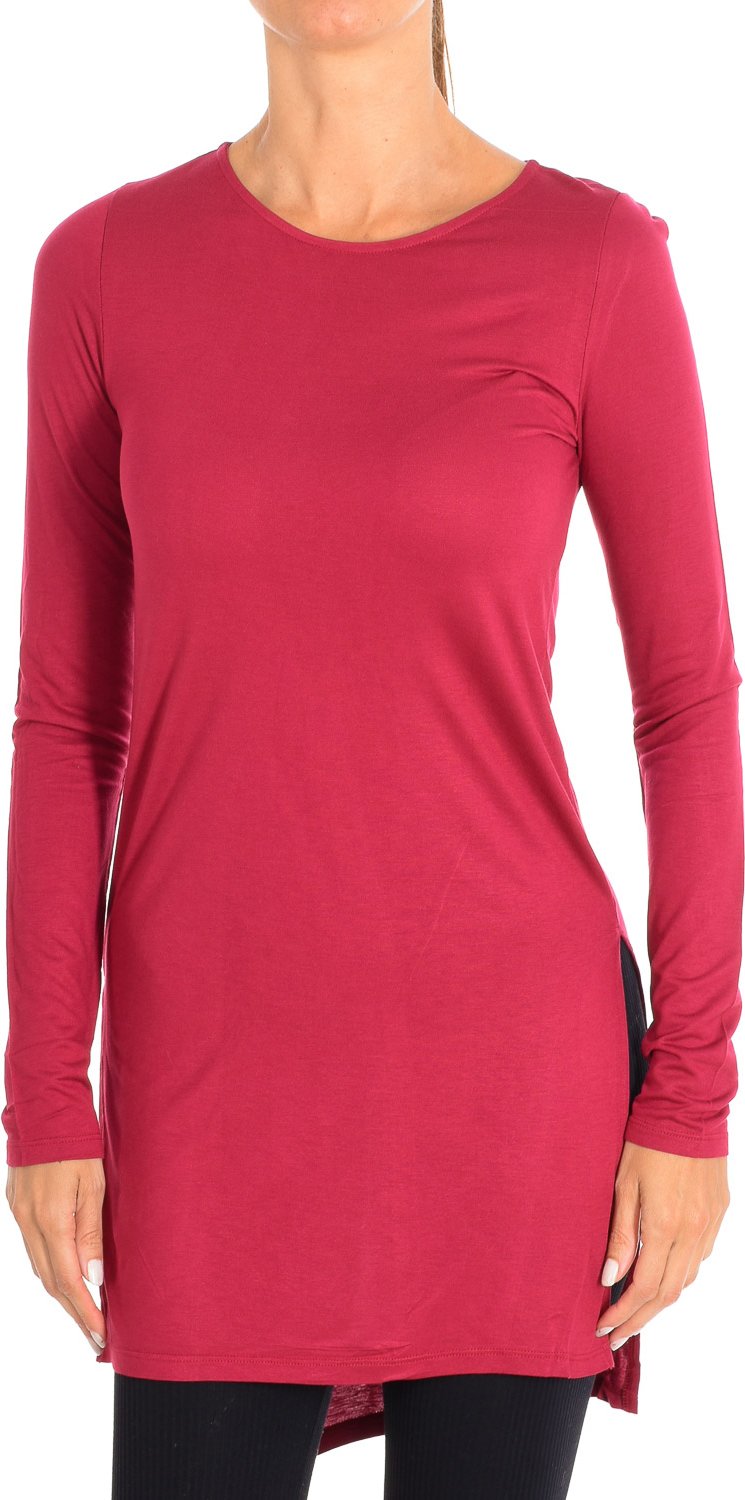 Langärmeliges Kleid mit Rundhalsausschnitt 3I65E1B75 woman