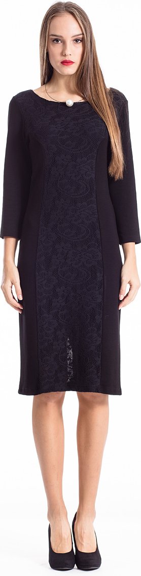 Thumbnail - Stretchkleid mit Spitzeneinsatz