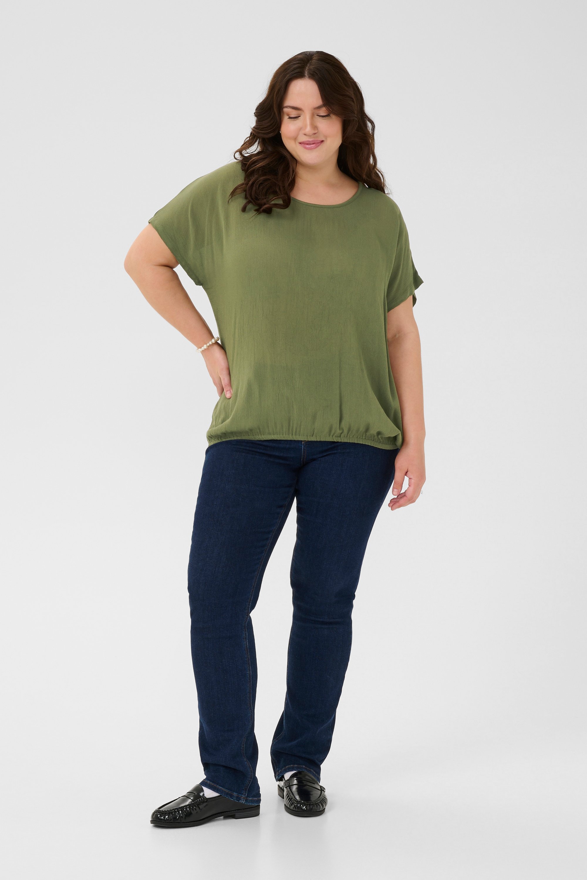 Kurzarm-Bluse KCami Kurzarm-Bluse Loose fit green