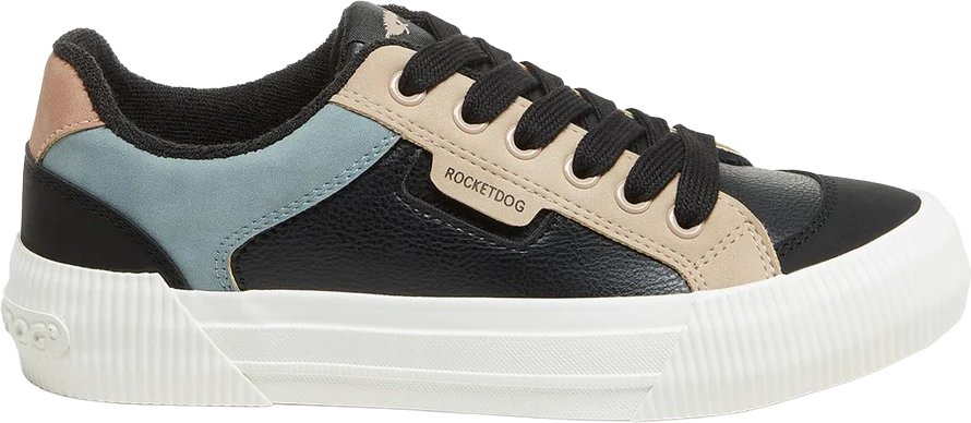 Rocket Dog - Damen Sneaker "Cheery Sporty", Blockfarben (Schwarz)