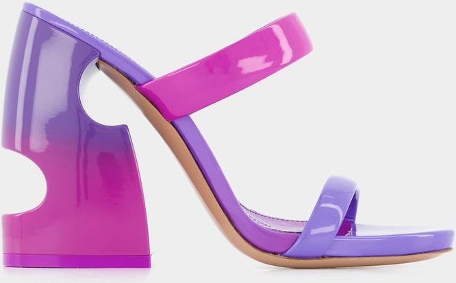 Großvolumige Pantoletten - Off White - Fucsia/Morado - Charol