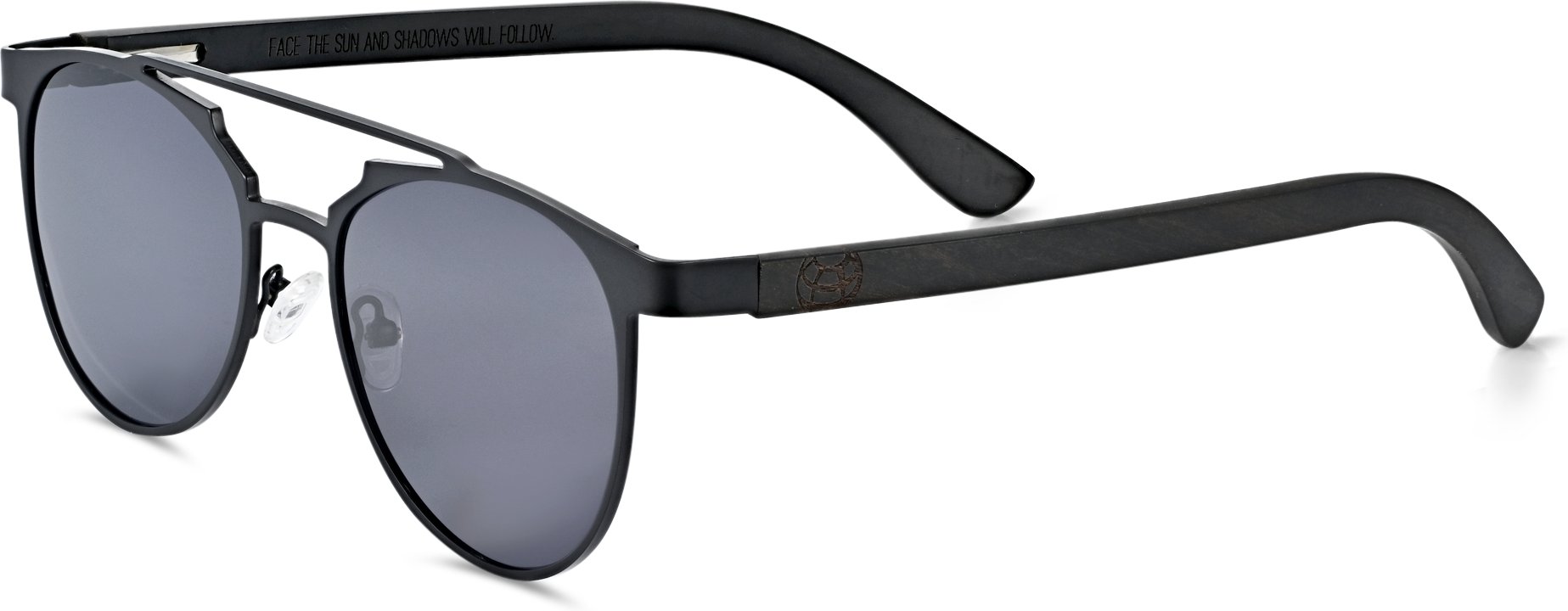 Earth Wood Positano Polarisierte Sonnenbrille - Schwarz/Schwarz