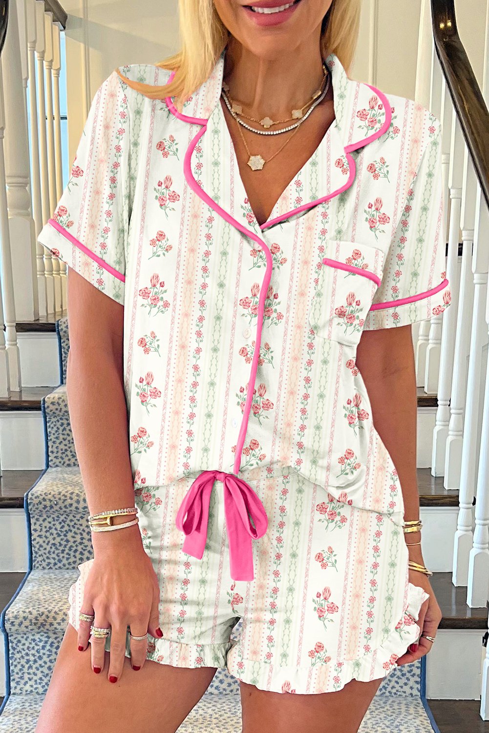 Blümchen-Pyjama-Set