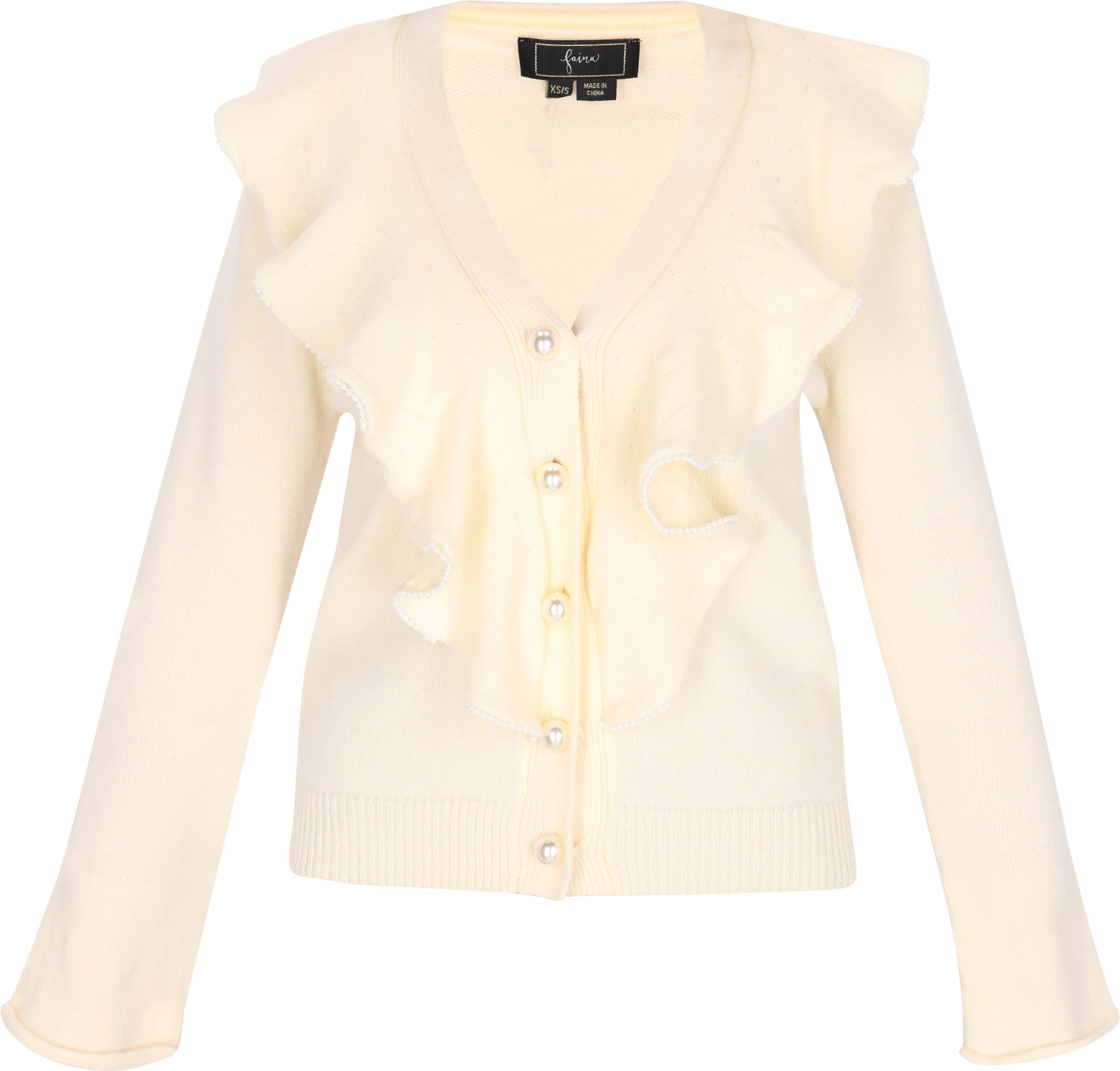 Faina Strickjacke Damen Wollweiß