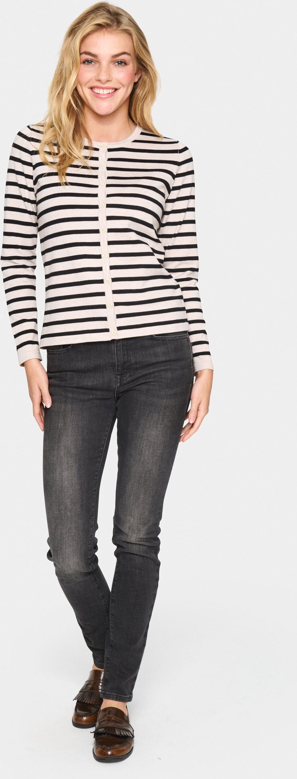 Strickjacke Gerade Passform grey