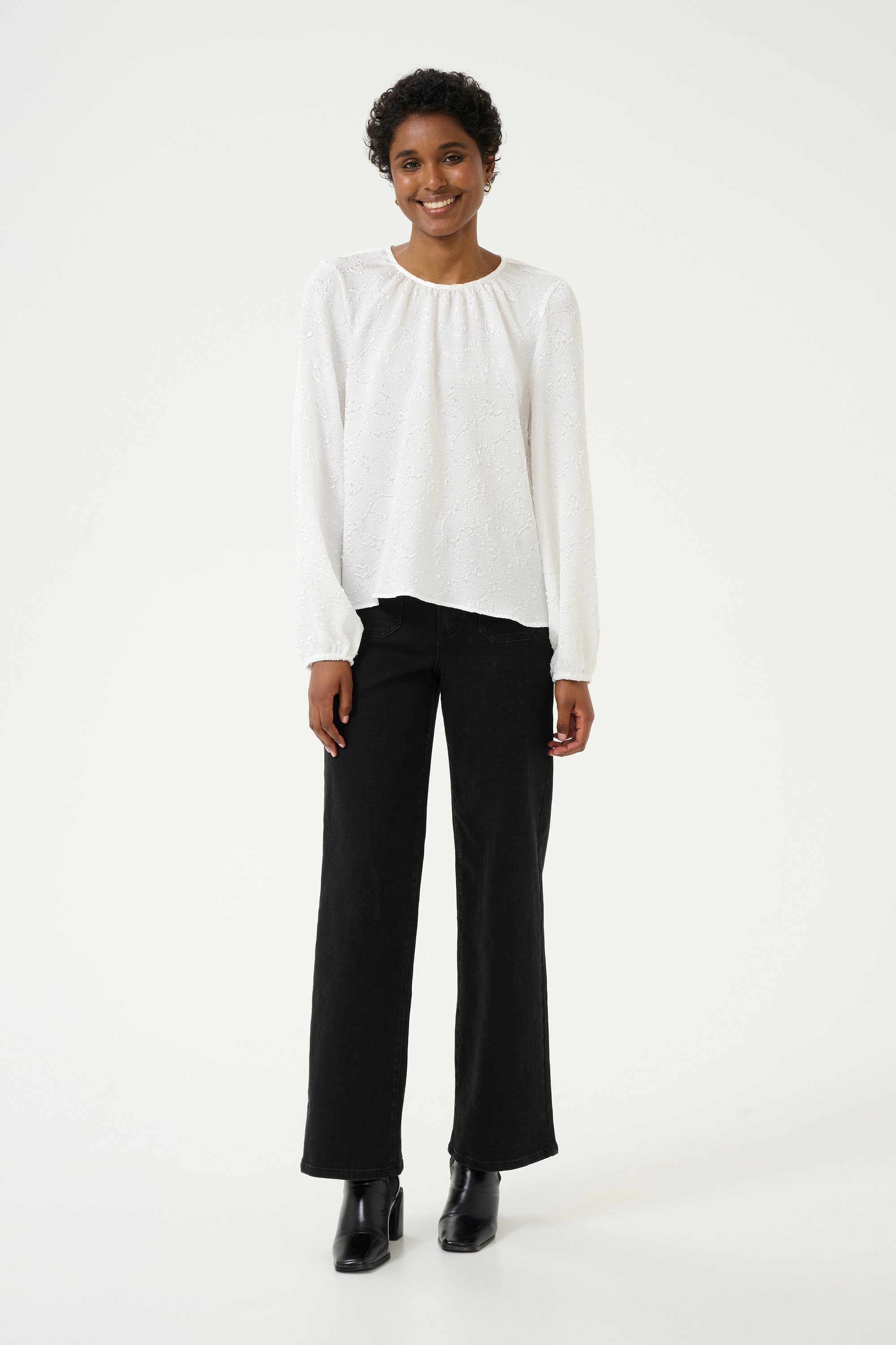 Langarm-Bluse Regular fit Chalk CC white