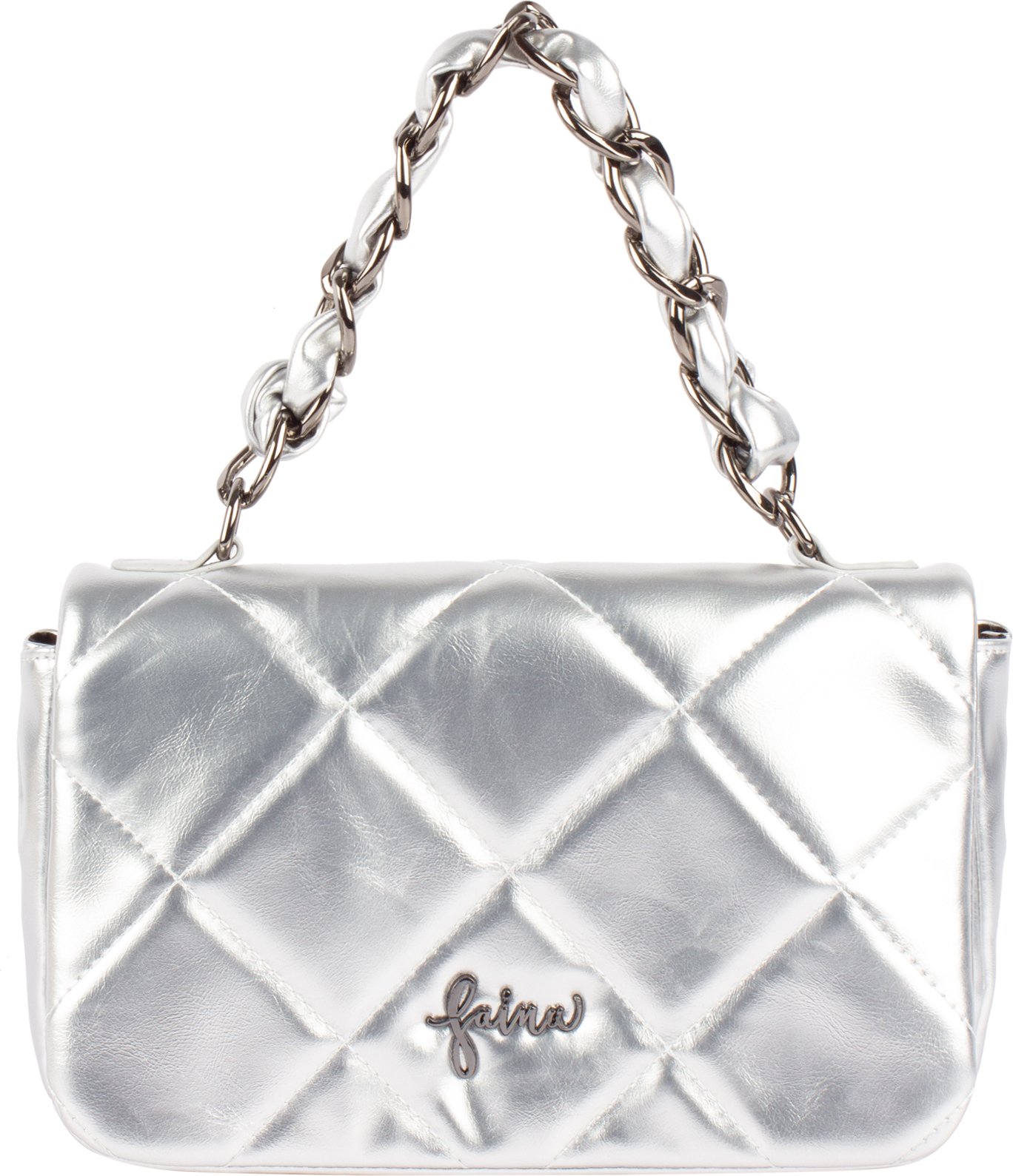 Faina Schultertasche im Metallic-Look Damen Silber