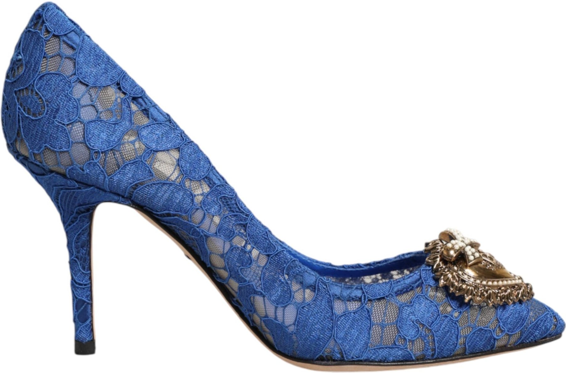 Dolce & Gabbana Blaue Taormina Spitze DEVOTION Pumps Schuhe