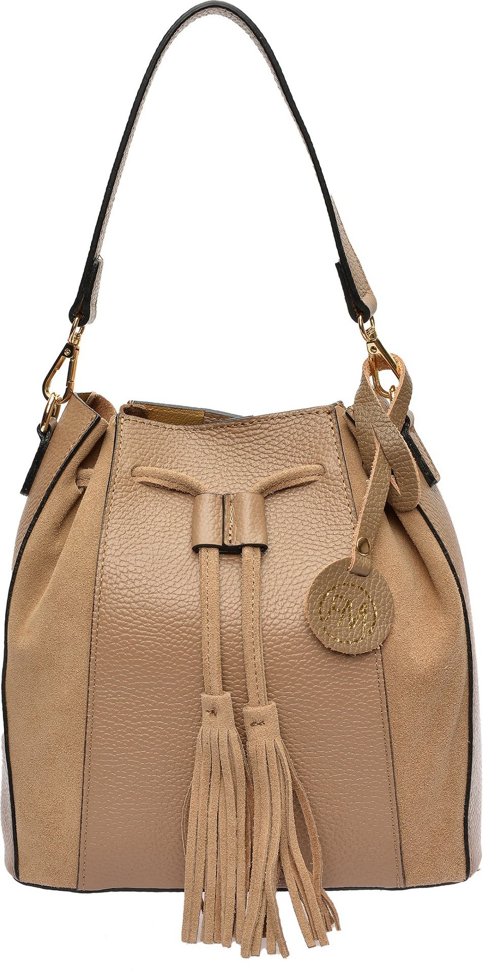 Roberta M Beige Lederhandtasche