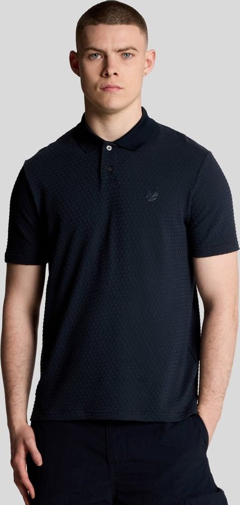 Lyle & Scott Jacquard Sovereign Poloshirt – Mitternachtsmarineblau