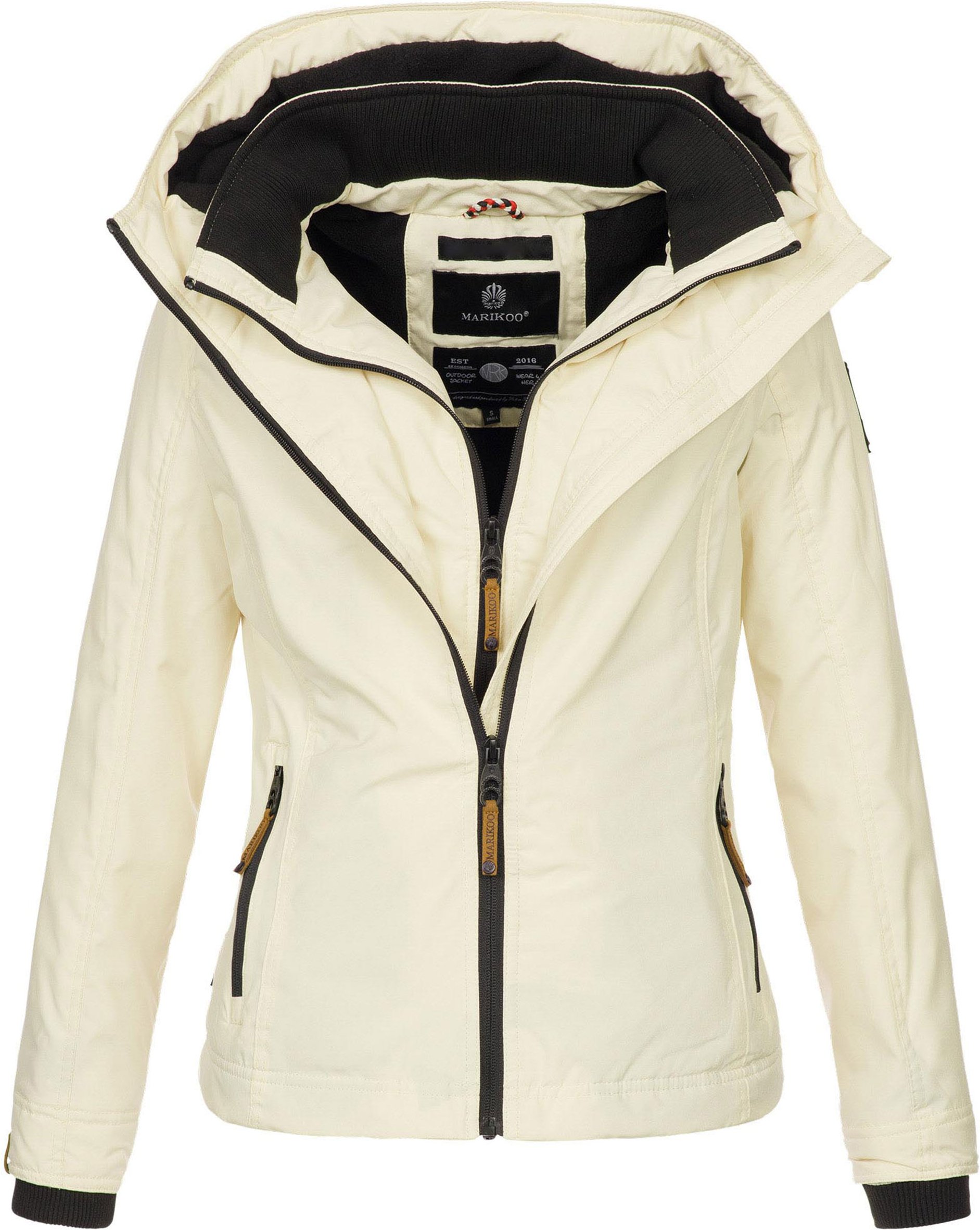 Marikoo Damen Übergangsjacke Erdbeere mit Doppelkragen & Fleece-Innenfutter