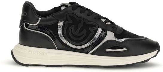 Thumbnail - PINKO Schwarze Kalbsleder Bos Taurus Athletik-Sneaker