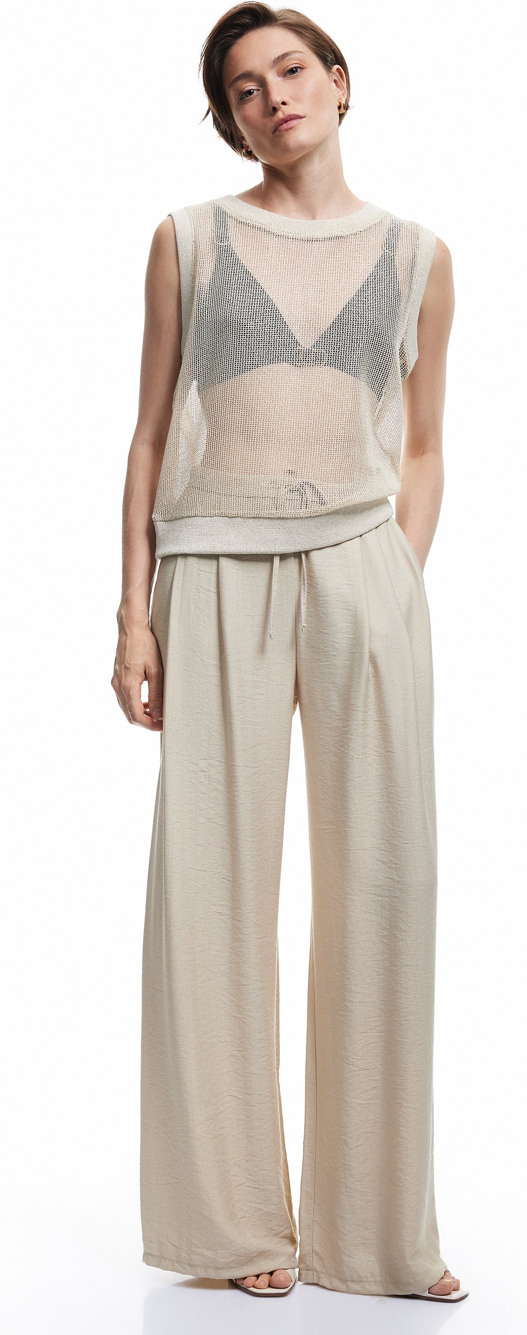 Koton HOSEN Koton Weite Palazzo-Hose mit Taschen